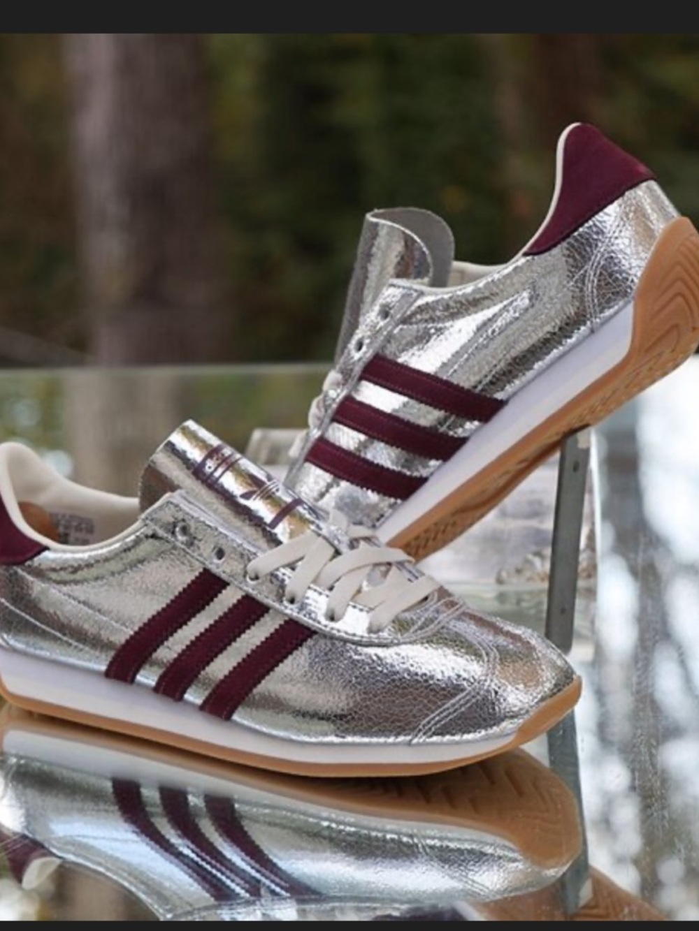 adidas Country OG W "Silver Metallic Maroon size US women’s 9